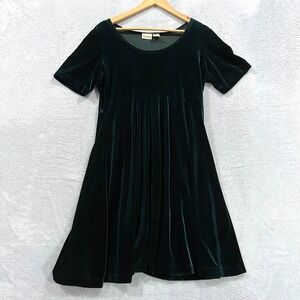 Vintage Hillard Hanson Dress Large Velvet Whimsigoth Witchy Halloween Green Dark